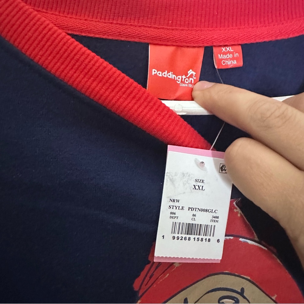 Paddington Women's Oversized Paddington Bear Graphic Sweatshirt Blue Sz XXL NWT - Picture 6 of 9